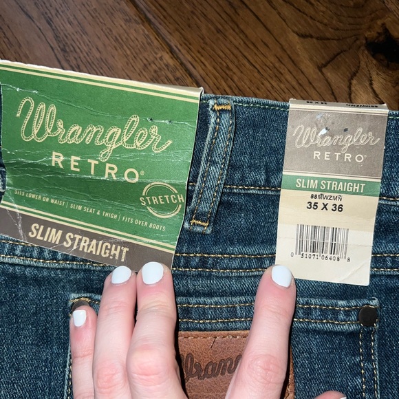 Wrangler Jeans Nwt Wrangler Retro Slim Straight Mens Jeans 35x36